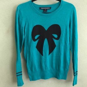 French Connection Teal Bow Sweater